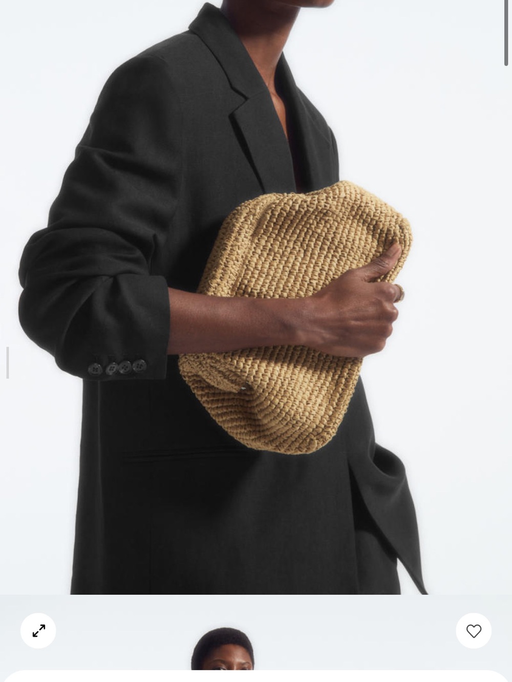 COS Framed Raffia Clutch NWOT